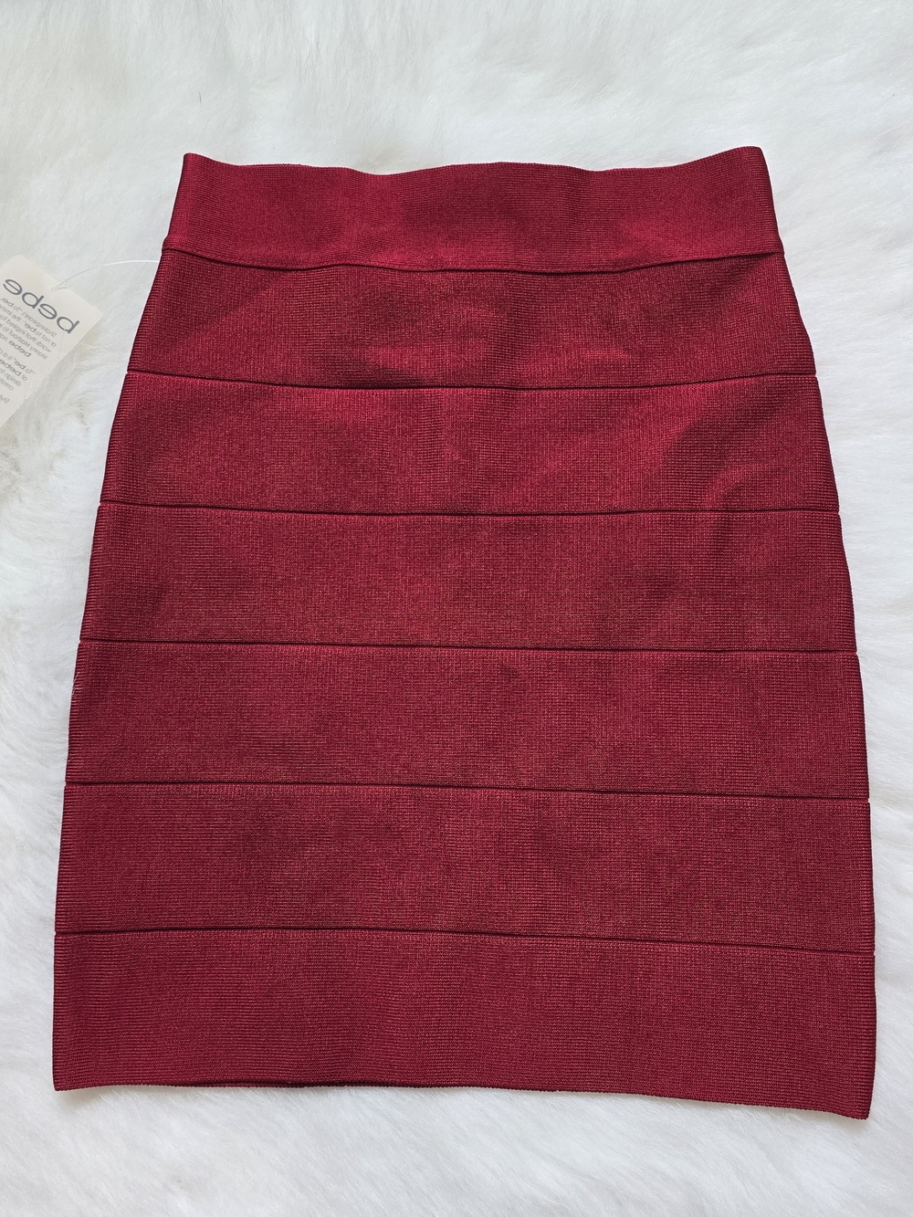 Bebe Red Knitted Bandage Bodycon Pencil Skirt Size XS